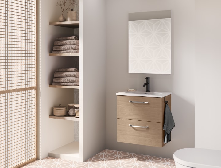 Conjunto completo mueble de baño fondo reducido 35 cm Amizuva Hone Principal 3