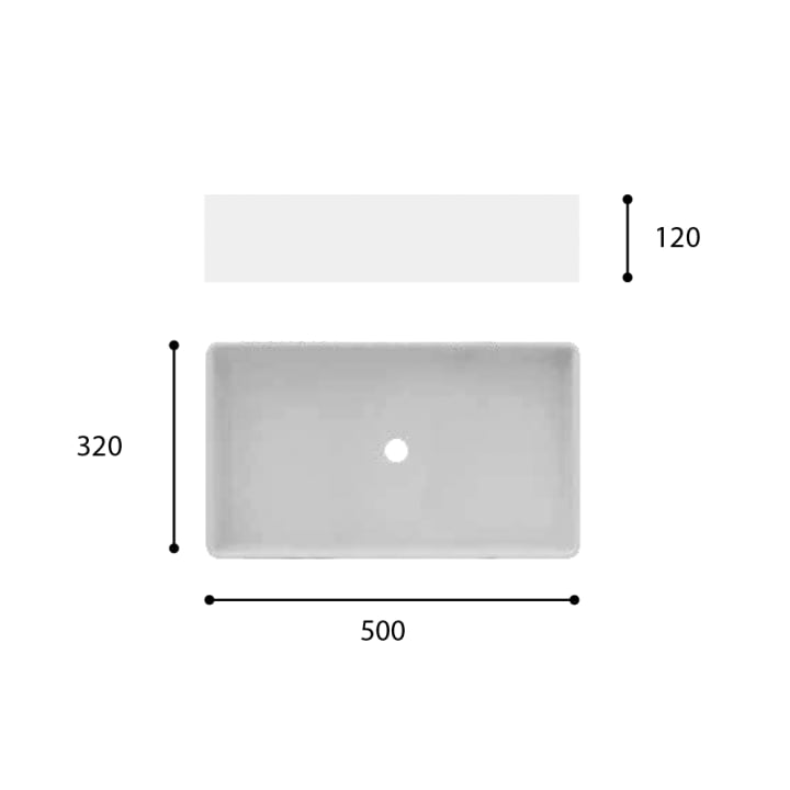 Lavabo sobre encimera Art and Bath Kariba Croquis 1