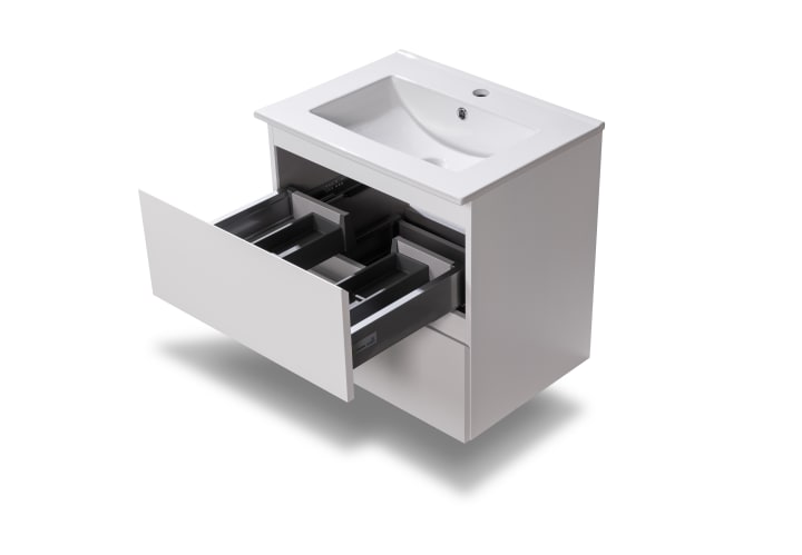 Conjunto de mueble de baño pequeño Bruntec Nivo 2 cajones suspendido Detalle 6
