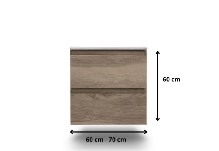Conjunto de mueble de baño pequeño Bruntec Nivo 2 cajones suspendido Croquis 10