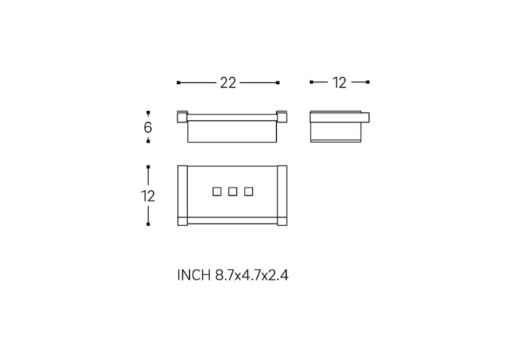 Jabonera de baño Cosmic Metric S Croquis 1