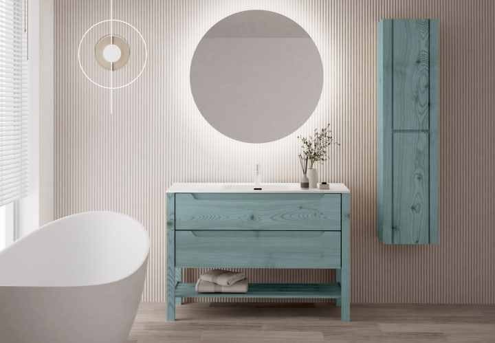 Conjunto de mueble de baño de madera maciza Bruntec Laponia Principal 2