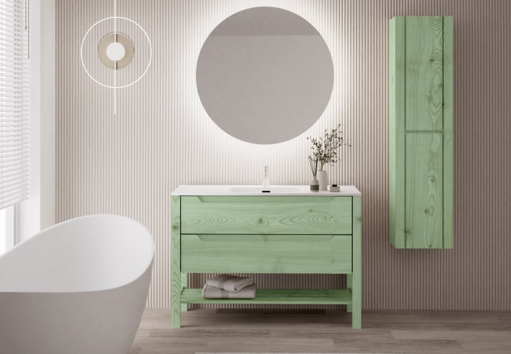 Conjunto de mueble de baño de madera maciza Bruntec Laponia Principal 3