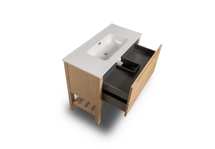 Conjunto de mueble de baño de madera maciza Bruntec Laponia Detalle 6