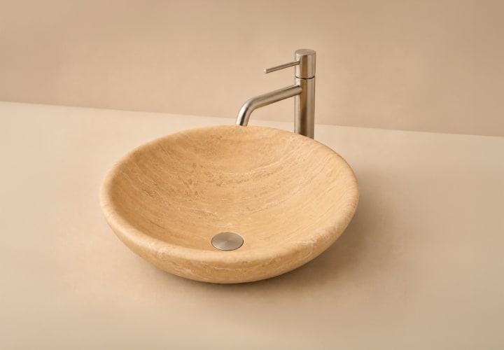 Lavabo de mármol natural Bruntec Wessel Ambiente 1