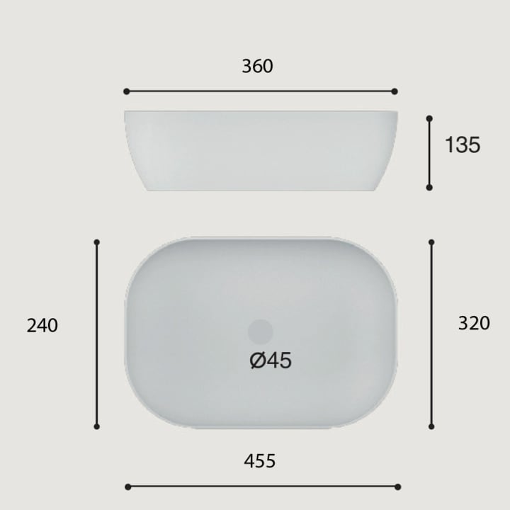 Lavabo sobre encimera Art and Bath Orta Croquis 1