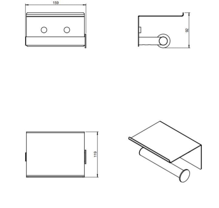 Portarrollos de baño Cosmic Architect S+ Croquis 24