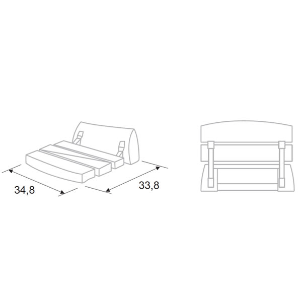 Asiento de ducha Lluvibath Lotus Croquis 1