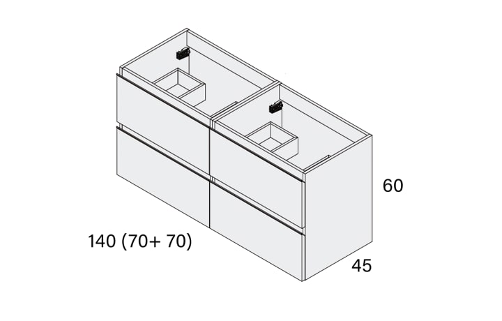 Conjunto mueble de baño Bruntec Roma Croquis 13