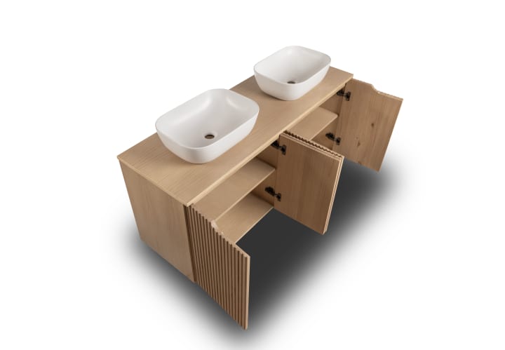 Mueble de baño con encimera de madera maciza Bruntec Alpes 15 Detalle 4