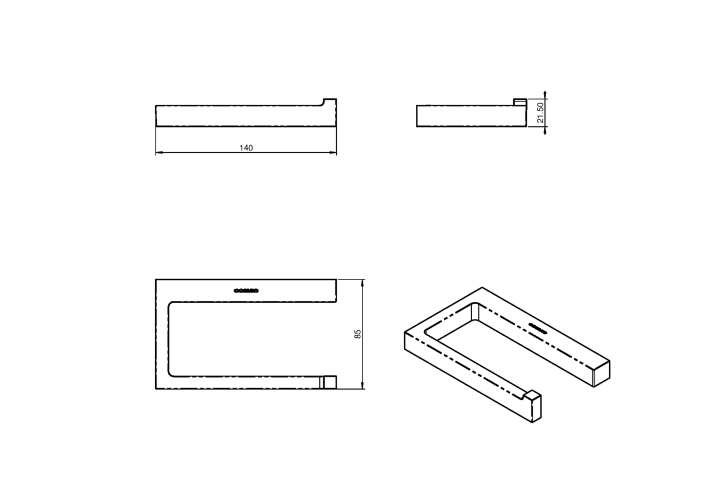 Portarrollos de baño Cosmic The Grid Croquis 8