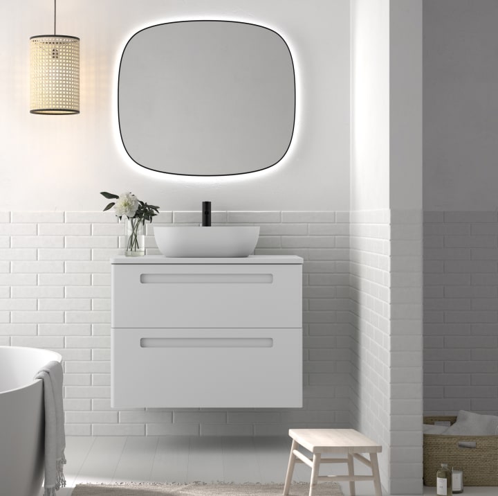 Mueble de baño con encimera de piedra compacta Avila Dos Paris Principal 1