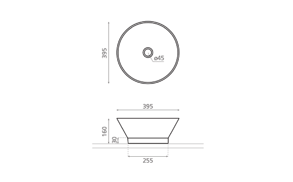 Lavabo sobre encimera Bathco Etna Calacatta Croquis 3