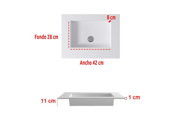 Lavabo encastrado Bruntec Miami Croquis 1
