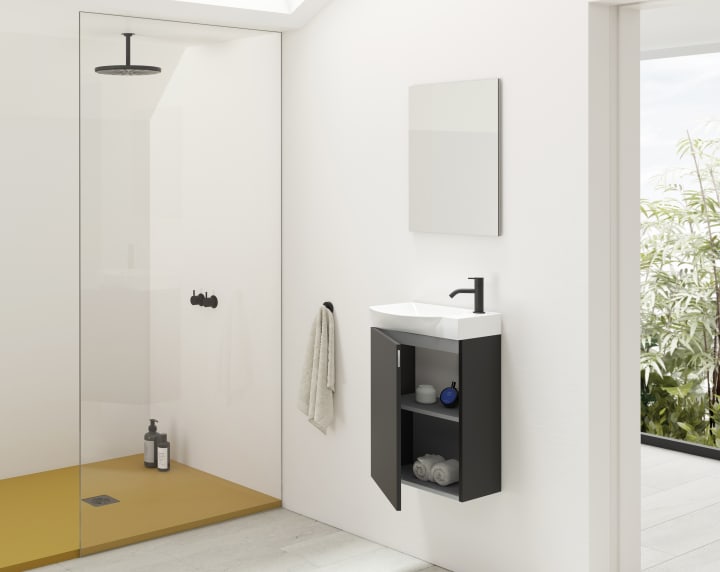 Conjunto completo mueble de baño fondo reducido 34 cm Amizuva Mika Principal 1