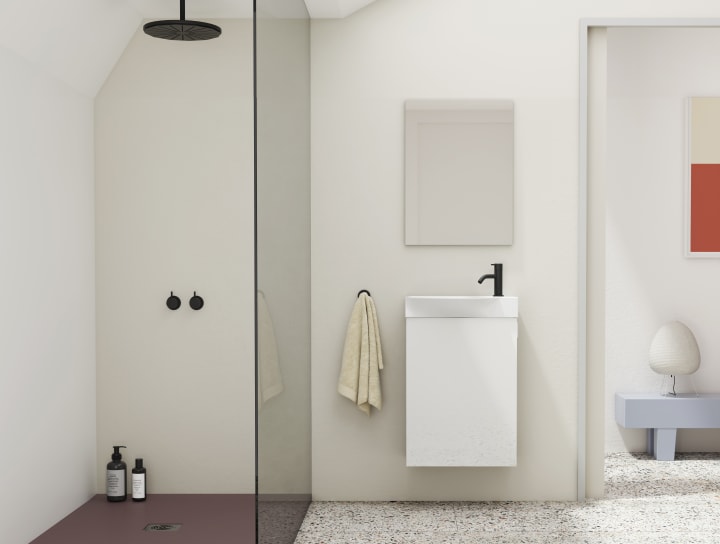 Conjunto completo mueble de baño fondo reducido 34 cm Amizuva Mika Principal 3