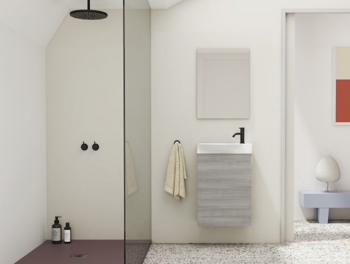 Conjunto completo mueble de baño fondo reducido 34 cm Amizuva Mika Principal 2