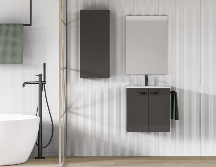 Conjunto completo mueble de baño fondo reducido 35 cm Amizuva Aneko Principal 4
