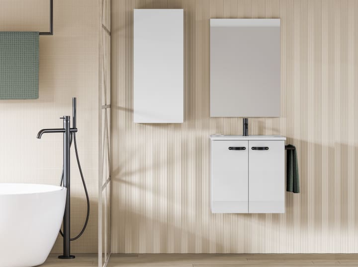 Conjunto completo mueble de baño fondo reducido 35 cm Amizuva Aneko Principal 7