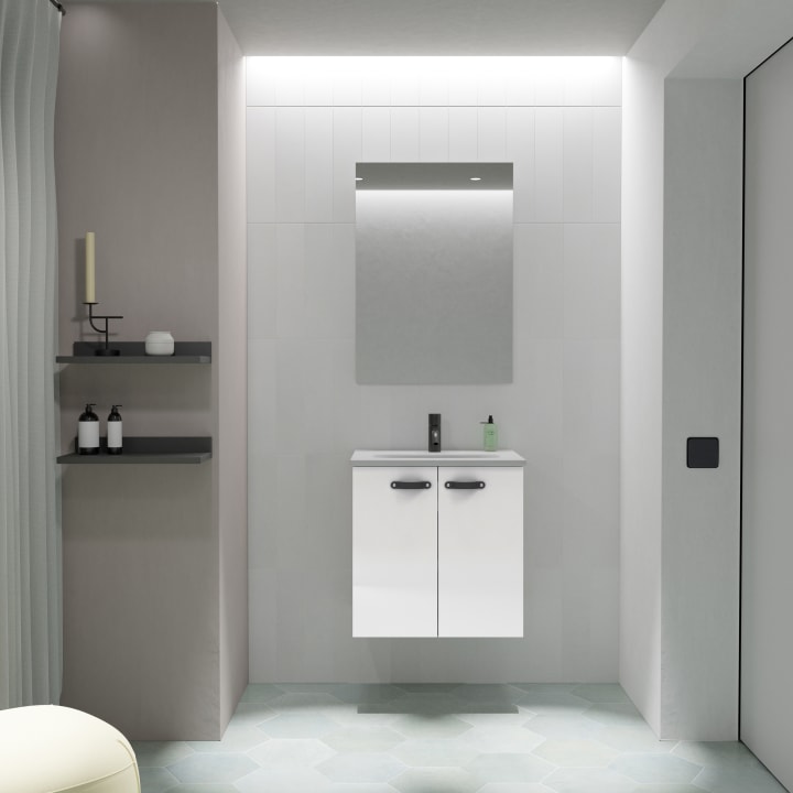 Conjunto completo mueble de baño fondo reducido 35 cm Amizuva Aneko Principal 2