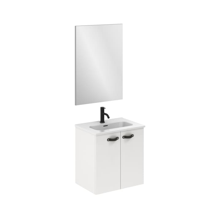 Conjunto completo mueble de baño fondo reducido 35 cm Amizuva Aneko 3d 14