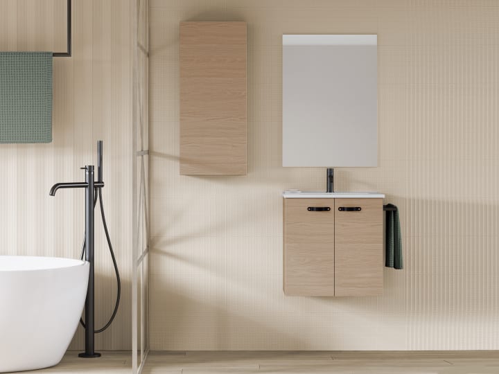 Conjunto completo mueble de baño fondo reducido 35 cm Amizuva Aneko Principal 1
