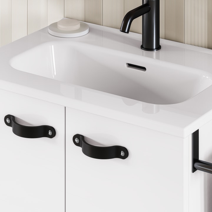 Conjunto completo mueble de baño fondo reducido 35 cm Amizuva Aneko Detalle 10