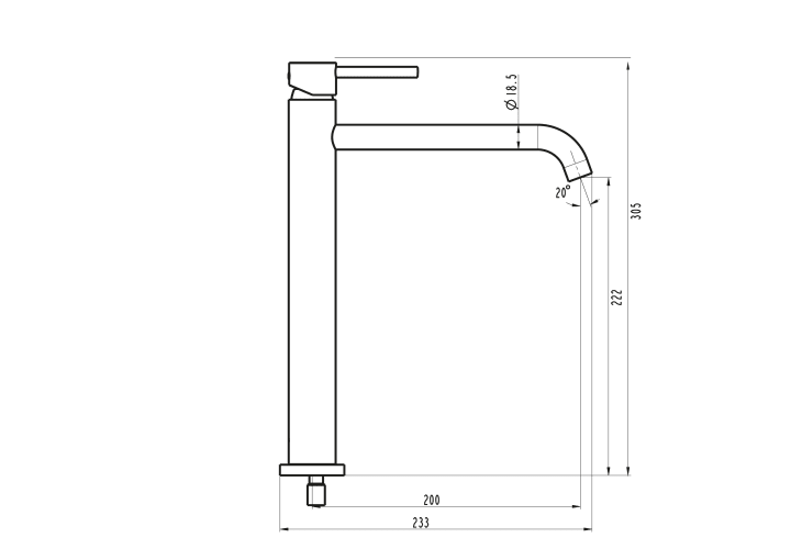 Grifo de lavabo GME Sirio Croquis 9