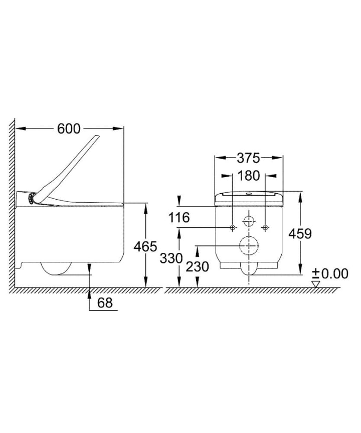 Inodoro inteligente Grohe Sensia Arena Croquis 17