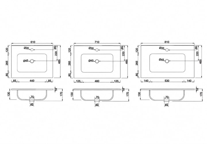 Conjunto mueble de baño Bruntec Tivoli Croquis 5