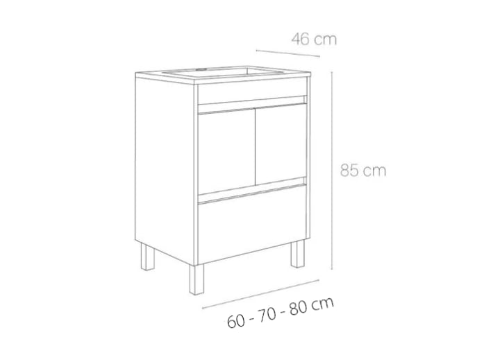 Conjunto mueble de baño Bruntec Tivoli Croquis 4