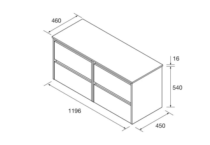 Mueble de baño con encimera de madera Salgar Noja Croquis 12