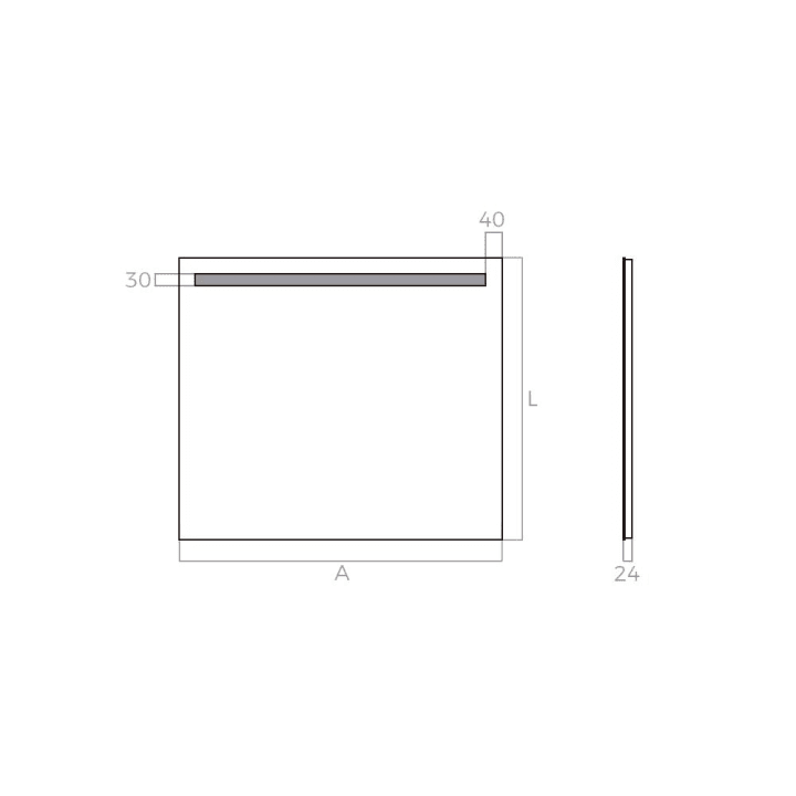 Espejo de baño con luz LED Bruntec Tarim Croquis 5