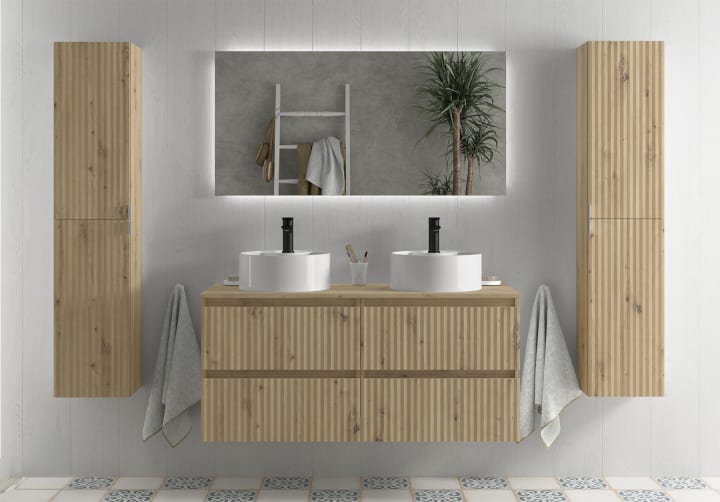 Conjunto mueble de baño Salgar Kira con lavabo sobre encimera Principal 1