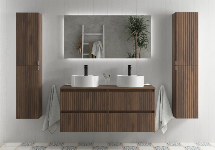 Conjunto mueble de baño Salgar Kira con lavabo sobre encimera Principal 2
