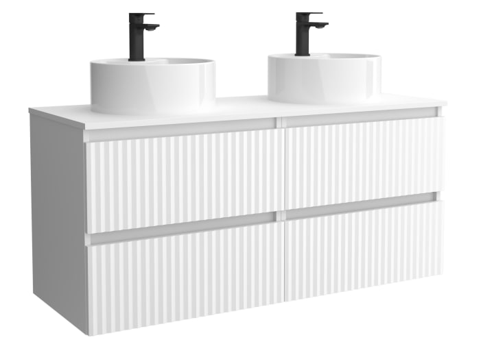 Conjunto mueble de baño Salgar Kira con lavabo sobre encimera Detalle 5