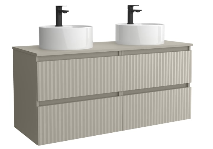 Conjunto mueble de baño Salgar Kira con lavabo sobre encimera Detalle 8