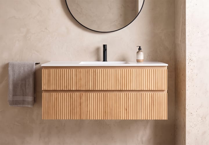 Conjunto de mueble de baño de madera maciza Bruntec Alpes Principal 3