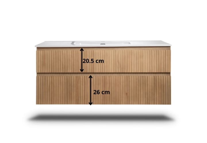 Conjunto de mueble de baño de madera maciza Bruntec Alpes Croquis 10