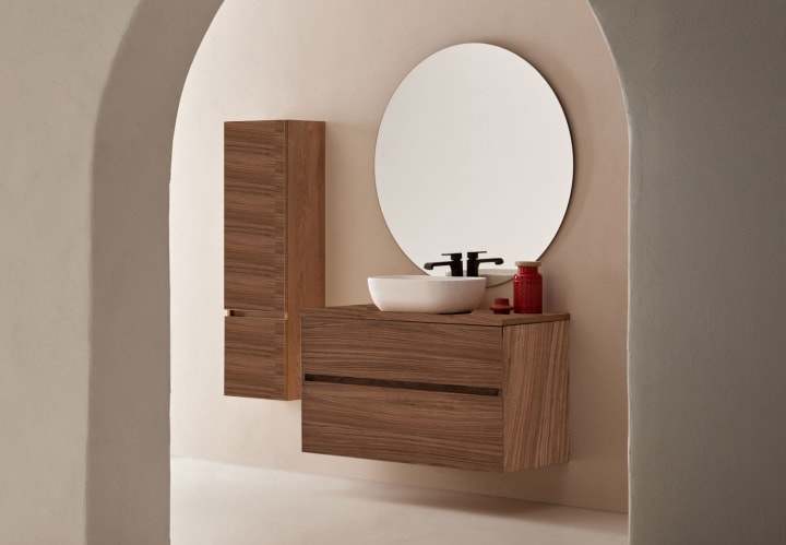 Conjunto mueble de baño con lavabo sobre encimera Sanchis Deco Lux Principal 2