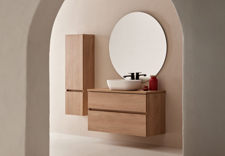 Conjunto mueble de baño con lavabo sobre encimera Sanchis Deco Lux Principal 1