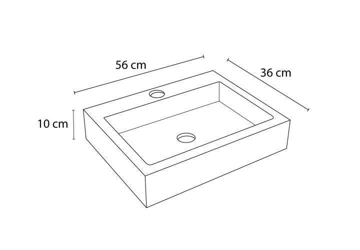 Lavabo de mármol natural Bruntec Escuadra Croquis 3