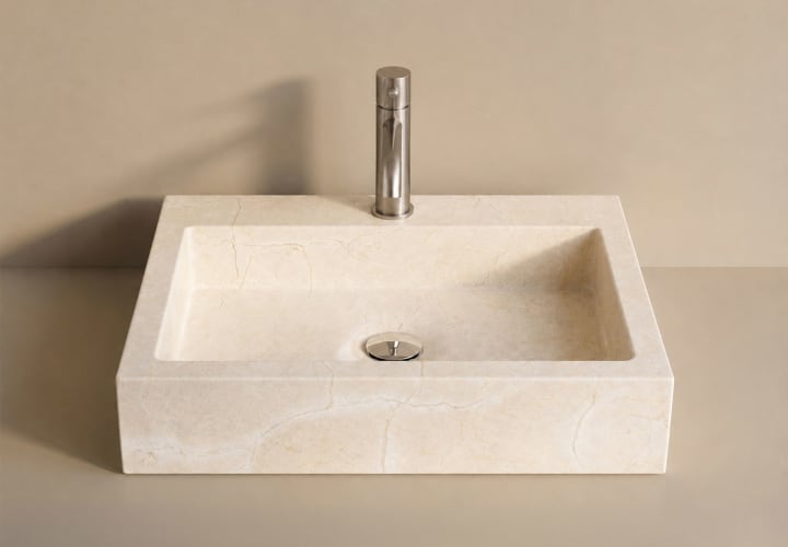 Lavabo de mármol natural Bruntec Escuadra Ambiente 2