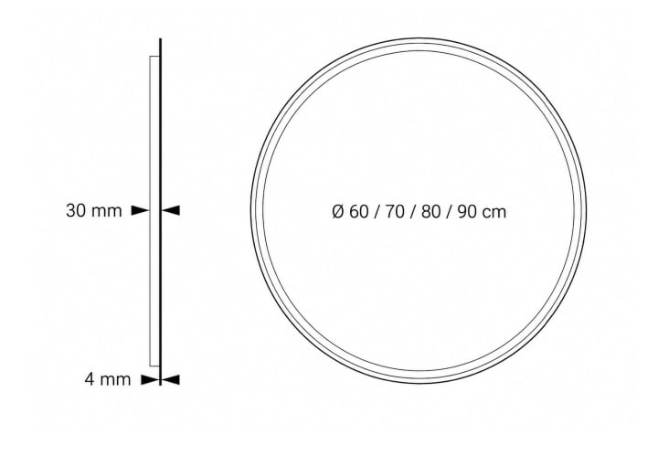 Espejo de baño con luz LED Bruntec Ring Croquis 4