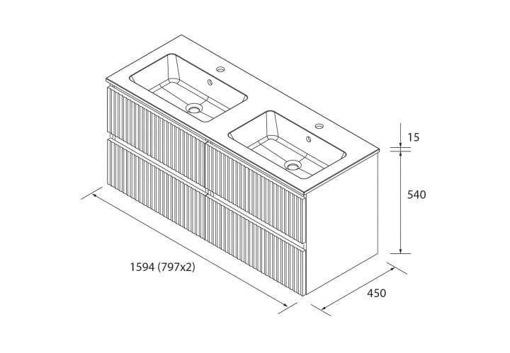 Conjunto mueble de baño Salgar Kira Croquis 18