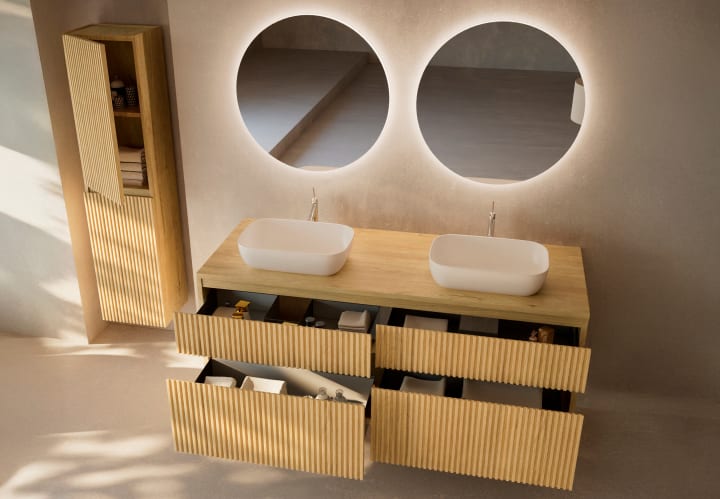 Mueble de baño con encimera de madera Bruntec Alpes 9 Detalle 6
