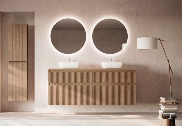 Mueble de baño con encimera de madera Bruntec Alpes 9 Principal 1