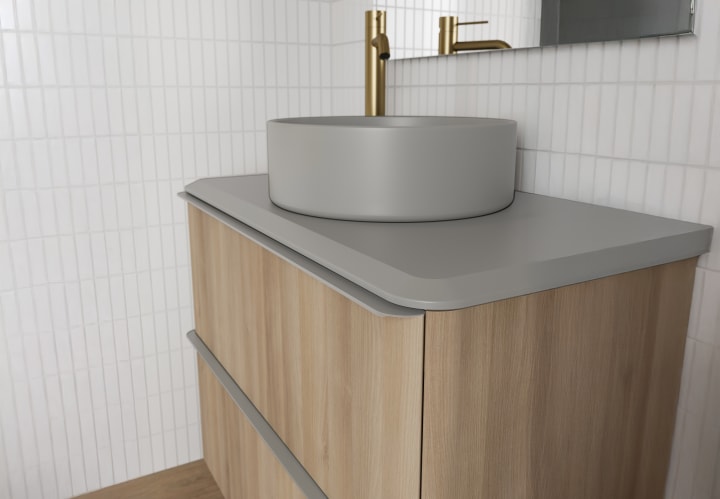 Mueble de baño con encimera arena de resina Royo Dai Top Detalle 5