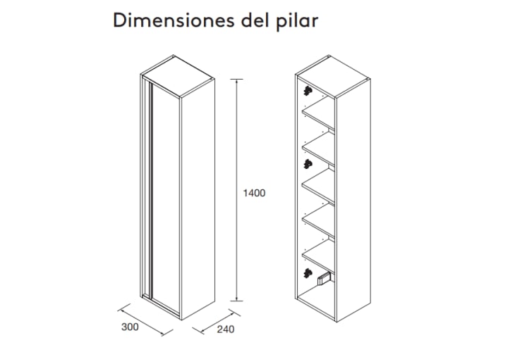Columna de baño Salgar Attila Croquis 9