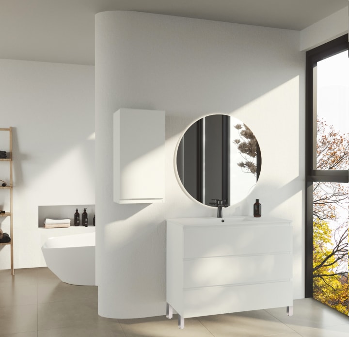 Mueble de baño lacado fondo reducido 37.8 cm Bruntec Vilma Principal 1